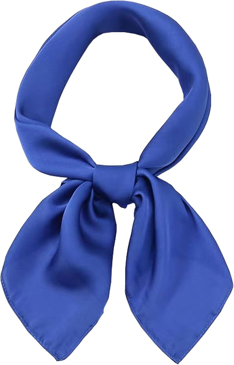 Chung Women's Square Satin Scarf 27.5" Bandanas Solid 50s Retro Neck Scarves Emulation Silk Handbag Hair Ribbons Necktie - Image 1